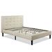 Full size Taupe Beige Upholstered Platform Bed Frame with Headboard