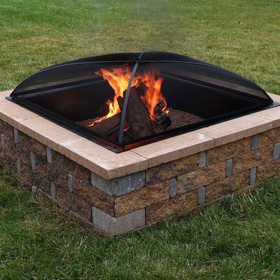 Spark Screen 36" Square Heavy-Duty Steel Mesh Fire Pit Cover Accessory