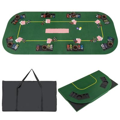 Gymax 80" x 36" Folding 8 Player Deluxe Texas Poker Table Top w/Cup