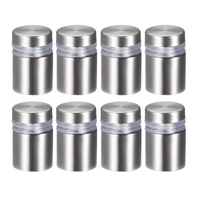 Glass Standoff Mount Stainless Steel Wall Standoff 16mm Dia 24mm Length 8 Pcs - Silver Tone - 16mm x 24mm