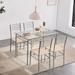 5-pieces Modern Industrial Dining Table Sets with 4 Chairs and Kitchen Table