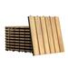 Costway 20PCS 12'' x 12'' Acacia Wood Deck Patio Pavers Stripe