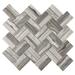 TileGen. Recycle Herringbone Wooden Look 1" x 3" Glass Mosaic Tile in Beige Wall Tile (10 sheets/9.6sqft.)