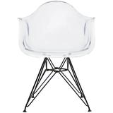 Clear Modern Plastic Armchair With Arms Wired Chrome Dining Chair Kitchen Desk Work Home Office