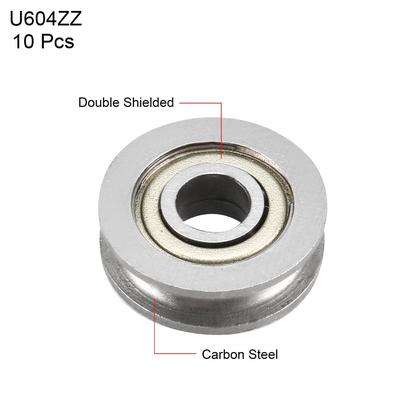 U604ZZ Deep Groove Ball Bearings 4x13x4mm Double Shielded Bearings 10pcs - MF74ZZ (4Qty)