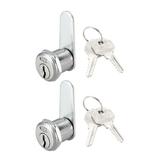 Cam Lock 20mm Cylinder Length 48mm Flat Cam Cabinet Locks Keyed Alike 2Pcs - 20mm Cylinder Length