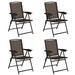 4 Pieces Folding Dining Chairs with Steel Armrests and Sling Back - 21" x 31" (W x H)