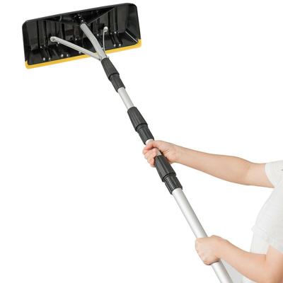 Gymax 21FT Telescoping Snow Roof Rake Large Poly Blade Aluminum Tube - See Details