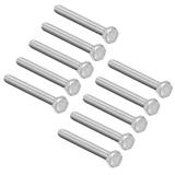 M8 Thread 70mm 304 Stainless Steel Hex Head Screw Bolts Fastener 10pcs - Silver Tone