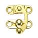 2Pcs Antique Right Latch Hook Hasp 33mmx28mm Swing Arm Latch - Gold Tone - 1.29" x 1.10" x 0.48" (L*W*H)