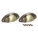 Cup Drawer Pull Kitchen Cabinet Handle 66mm Hole Centers 2pcs - Bronze Tone