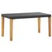 vidaXL Patio Bench 47.2" Black Poly Rattan and Solid Acacia Wood