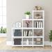 12 Shelves Bookshelf, Industrial Corner Stepped Etagere Bookcase