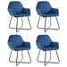 vidaXL Dining Chairs 4 pcs Blue Velvet