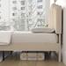 VECELO Modern Upholstered Bed Frame with Adjustable Headboard,Beige Beds