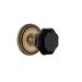 Grandeur Soleil Solid Brass Rose Passage Door Knob Set with Lyon Black