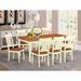 East West Furniture 9 Piece Dining Table Set - a Dinner Table and 8 Dining Room Chairs, Buttermilk & Cherry(Seat Option)