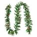9 ft Pre-lit Snow Flocked Tips Christmas Garland with Red Berries 50 Lights - Green - 9ft