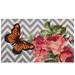Coir Rose with a Butterfly Chevron Spring Door Mat 18" x 30"
