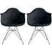 Set of 2 Plastic Eiffel Molded Shell Retro Dining Chairs Accent For Living Room Kitchen Chrome Desk Designer Office