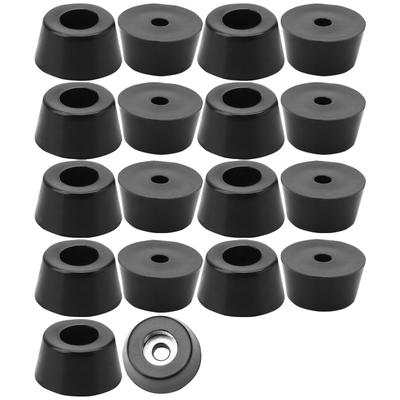 18pcs Rubber Feet Bumper Printer Pad w Metal Washer D15x12xH8mm - Black - 0.59"x0.472"x0.315"(Top D*Bottom D*H)