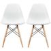 Molded Shell Plastic Eiffel Designer Side Chairs Wood Wooden Metal Legs For Kitchen Hotel Office Desk Guest No Wheels (Set of 2)
