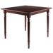35.75" Walnut Elegant Mornay Square Shaped Top Dining Table