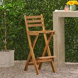 Tundra Outdoor Wood Barstool by Christopher Knight Home - 21.50" D x 15.00" W x 41.25" H