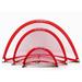 PowerNet 4x3 ft Round Portable Pop Up Soccer Goal (2 Goals & 1 Bag) (S003M) - Red