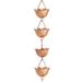 Lotus Flower 8.5-Ft Pure Copper Rain Chain for Rainwater Downspout - 4.5 x 4.5 x 102 inches