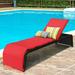 Patio Rattan Lounge Chair Back Adjustable Chaise Recliner with Cushioned - 85" x 24" x (17"， 27", 33", 36", 38") (L x W x H)