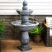 French Garden-Inspired 2-Tier Outdoor Water Fountain - Dusty Gray - 50"