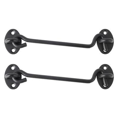 8"Cabin Eye Latch Privacy Hook w Screw for Slider Window Barn,2pcs - Black - 8"