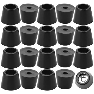 20pcs Rubber Feet Bumper Printer Pad with Metal Washer D12x8xH9mm - Black - 0.472"x0.315"x0.354"(Top D*Bottom D*H)