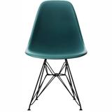 Modern Plastic Accent Designer Side Dining Matte Chair With Dark Black Wire Chrome Legs Base