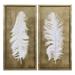 Uttermost White Feathers Two Piece Shadow Box Set by Grace Feyock