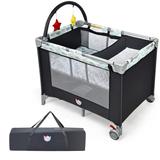 Gymax Portable Baby Playard Playpen Nursery Center w/ Changing Station - 39.5'' x 29.5'' x 43.5''