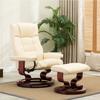 MCombo Swiveling Recliner Chair with Wood Base and Ottoman