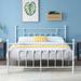 Platform Bed Frame with Headboard, Antique White- Just Have Full/Queen Size Bed