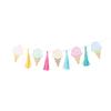 Pack of 6 Blue and Pink Ice Cream Tassel Party Banners 56"