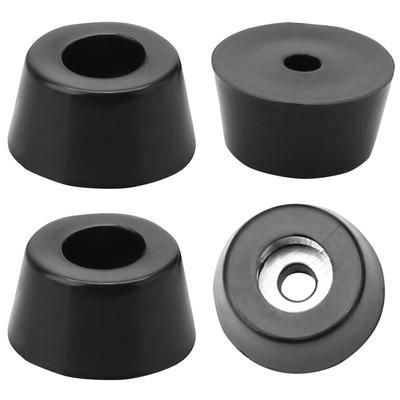 4pcs Rubber Feet Bumper Buffer Electronic Scale w Metal Washer,D15x12xH8mm - Black - 0.59"x0.472"x0.315"(Top D*Bottom D*H)