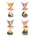 Q-Max 4-Piece Fairy Leaning on Mushroom 4"H Fantasy Decoration Figurine Set