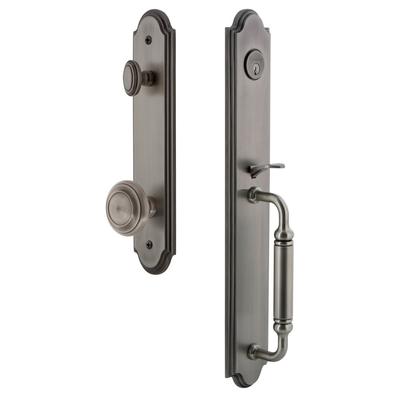 Grandeur Arc Solid Brass Rose Dummy Full Plate "C" Grip Handleset with