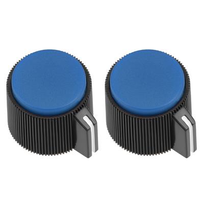 2Pcs 19x16mm Bakelite Potentiometer Volume Control Rotary Knob for 6mm Hole - Black,Blue - blue-2pcs