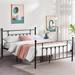 Victorian Steel Slat Bed Frames Twin /Full Queen Beds, White/Black-2 Color Options