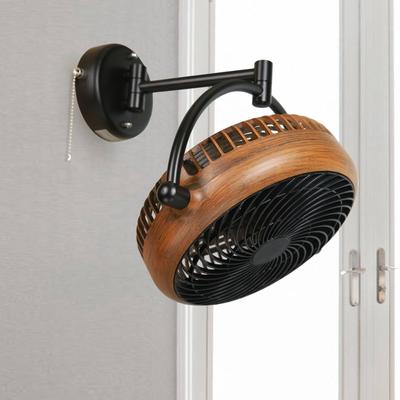 Walnut Finish 10-inch Wall Fan