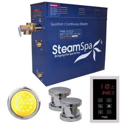 SteamSpa Indulgence 12kw Touch Pad Steam Generator Package in Chrome