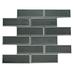 The Tile Life Athena Black 2" x 6" Silver Glass Brick Mosaic Wall Tile