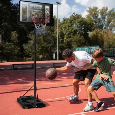 Height Adjustable Portable Shatterproof Backboard Basketball Hoop - 39" x 26" x 10'