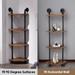 Ivinta Industrial Wall Mount Pipe Shelves 3/4/5-Tier Solid Wood Corner Shelf